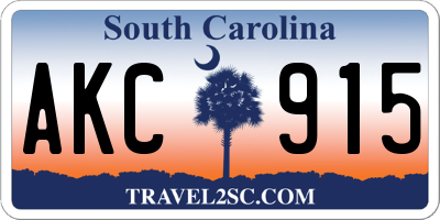 SC license plate AKC915