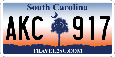SC license plate AKC917
