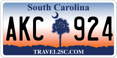 SC license plate AKC924