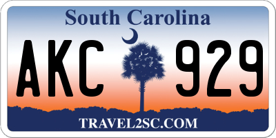 SC license plate AKC929