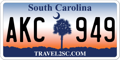 SC license plate AKC949