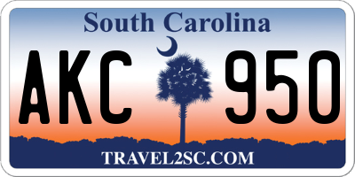 SC license plate AKC950