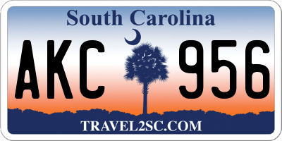 SC license plate AKC956