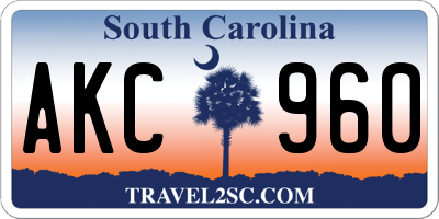 SC license plate AKC960