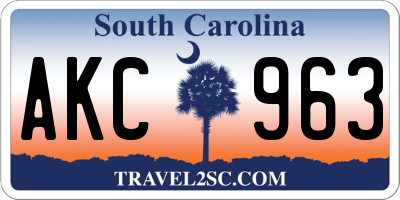SC license plate AKC963