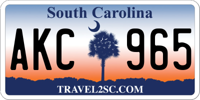 SC license plate AKC965
