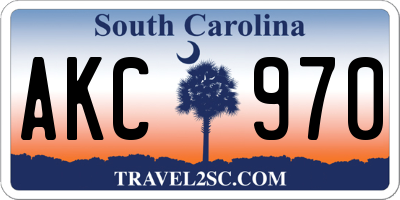 SC license plate AKC970