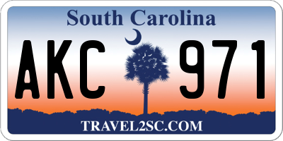 SC license plate AKC971