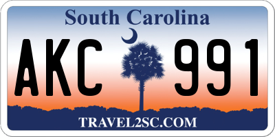 SC license plate AKC991