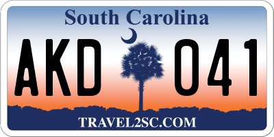 SC license plate AKD041
