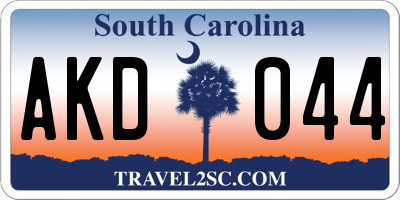 SC license plate AKD044
