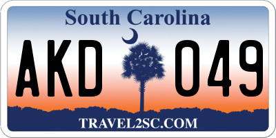 SC license plate AKD049