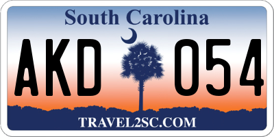 SC license plate AKD054