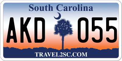 SC license plate AKD055