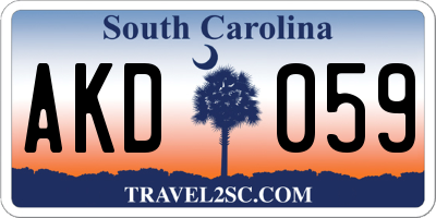 SC license plate AKD059
