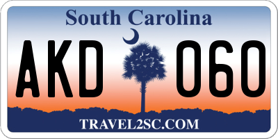 SC license plate AKD060