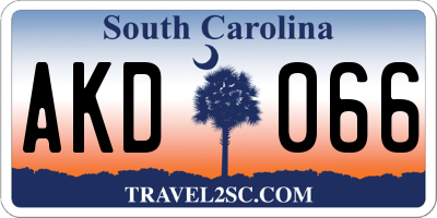 SC license plate AKD066