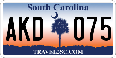 SC license plate AKD075
