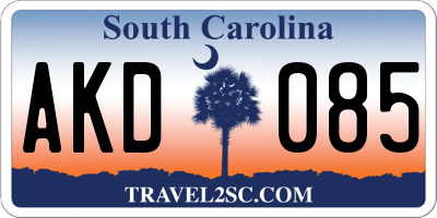 SC license plate AKD085
