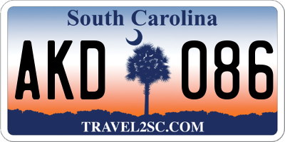 SC license plate AKD086