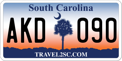 SC license plate AKD090