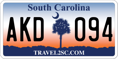 SC license plate AKD094