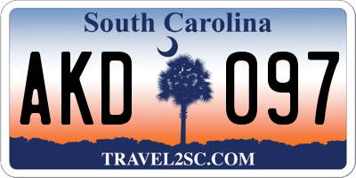SC license plate AKD097