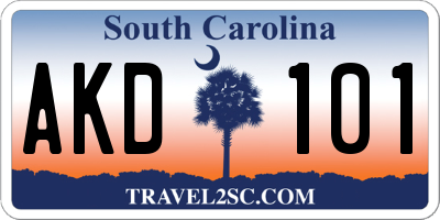 SC license plate AKD101
