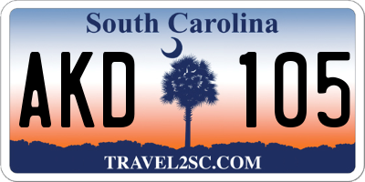 SC license plate AKD105