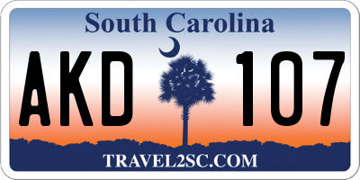 SC license plate AKD107