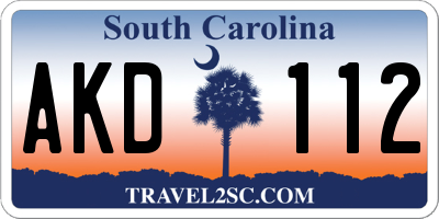SC license plate AKD112