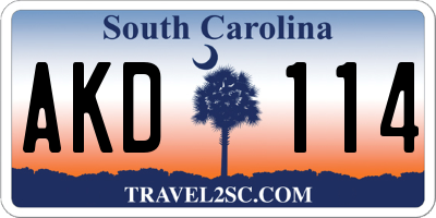 SC license plate AKD114