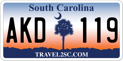 SC license plate AKD119