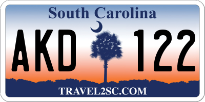 SC license plate AKD122