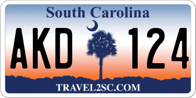 SC license plate AKD124
