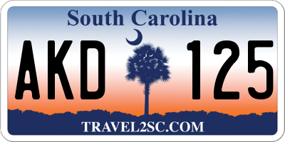 SC license plate AKD125