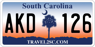 SC license plate AKD126