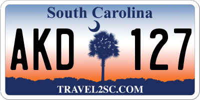 SC license plate AKD127