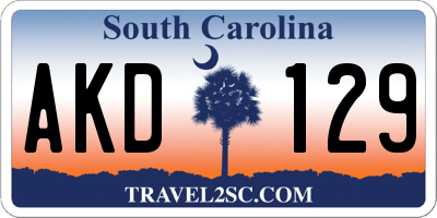 SC license plate AKD129