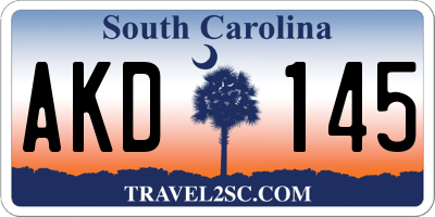 SC license plate AKD145