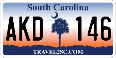 SC license plate AKD146