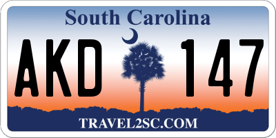 SC license plate AKD147