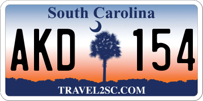 SC license plate AKD154