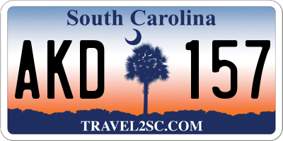 SC license plate AKD157