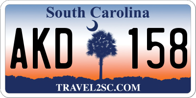 SC license plate AKD158