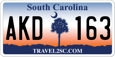 SC license plate AKD163