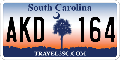 SC license plate AKD164