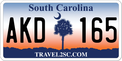 SC license plate AKD165