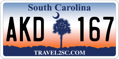 SC license plate AKD167