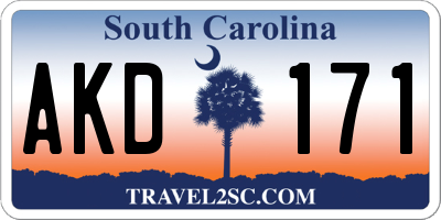 SC license plate AKD171